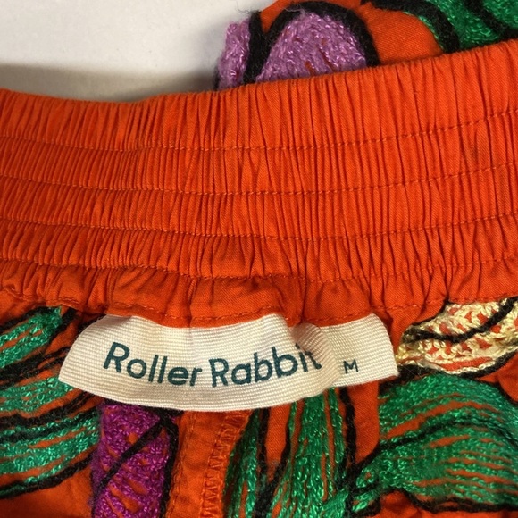 Roller Rabbit Jorales Embroidered Sierra Shorts Orange Multi Size Medium - Picture 5 of 6